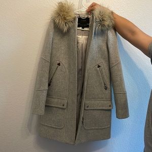 USED WOMENS WOOL COAT WITH HOOD SIZE 00